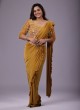 Party Wear Mustard Yellow Ruffle Saree